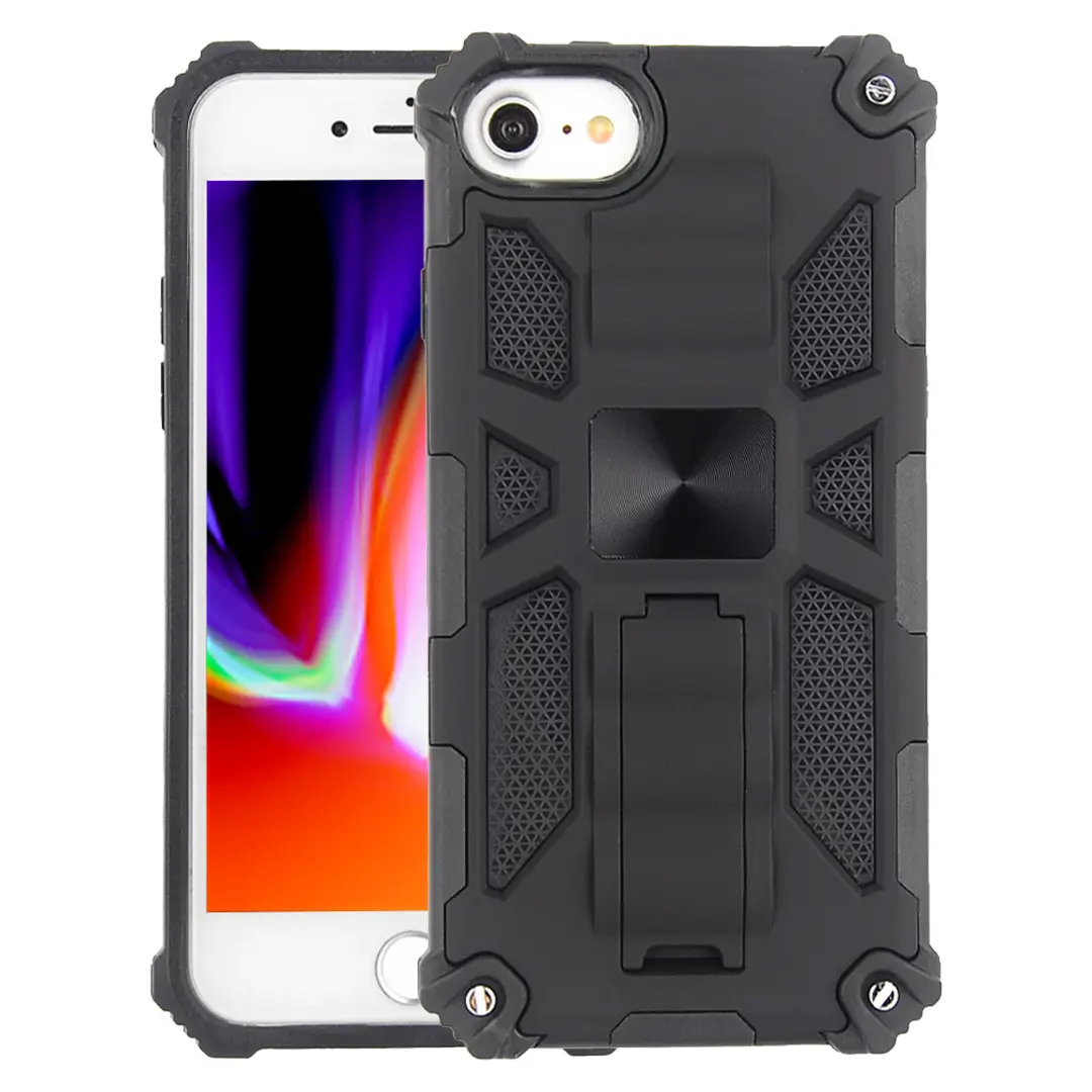 iPhone 8/7/6 Vertical Kickstand TPU Corner Edges Case Black